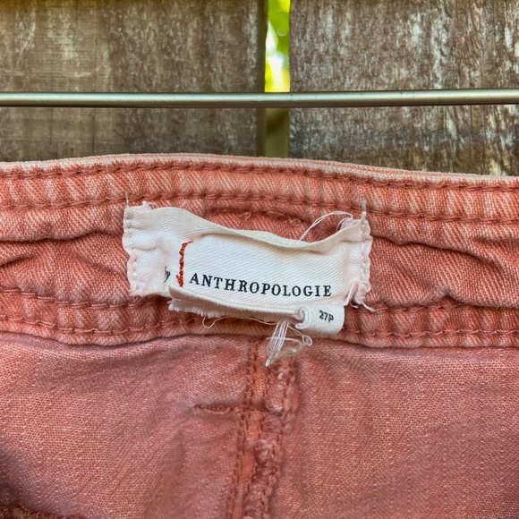 Anthropologie Herringbone Salmon Slim Carpenter Pants Sz 27P - Picture 5 of 6